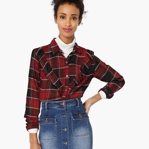 Jessica Simpson Petunia plaid button down shirt